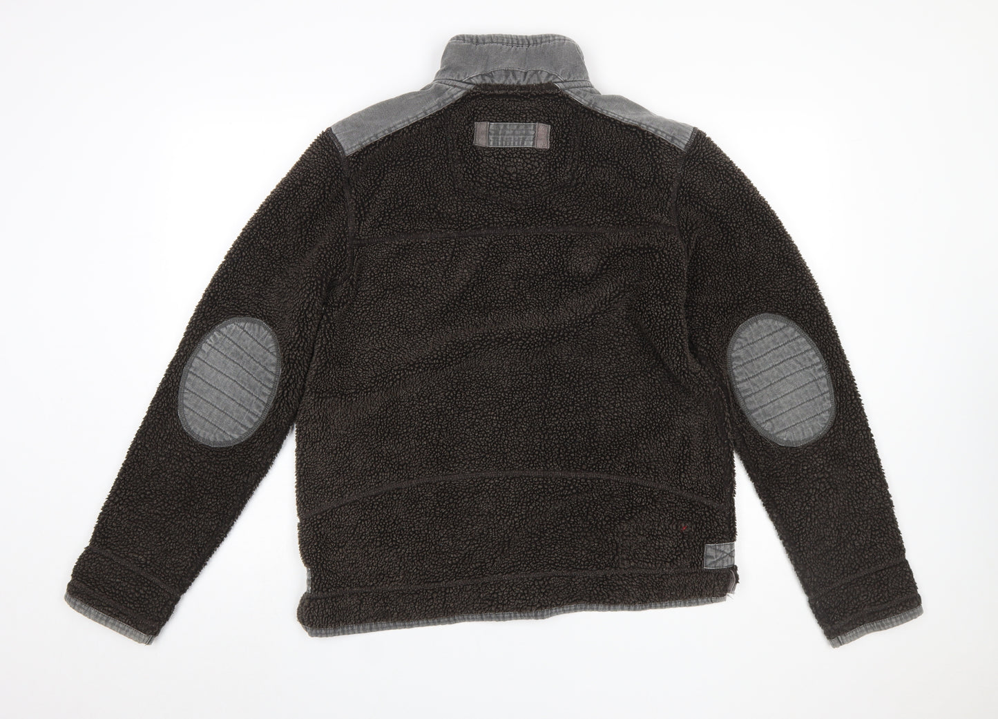 Fat Face Men’s Brown Fleece 1/4 Zip Pullover Sweatshirt Size S