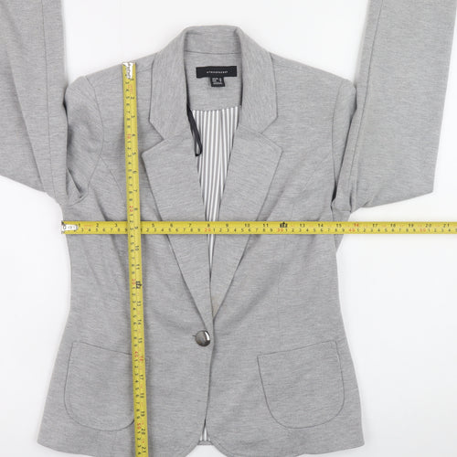 Atmosphere Womens Grey Blazer Size 10 Regular Fit Single Button