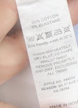 Dash Women White Multi Striped Henley Sweatshirt Size 10