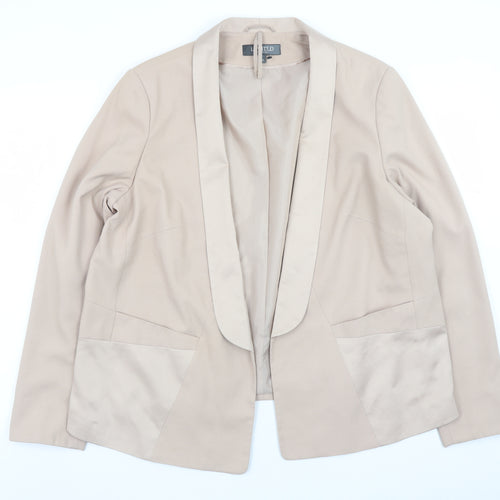 Marks and Spencer Women Beige Size 18 Blazer Jacket Lined Twill