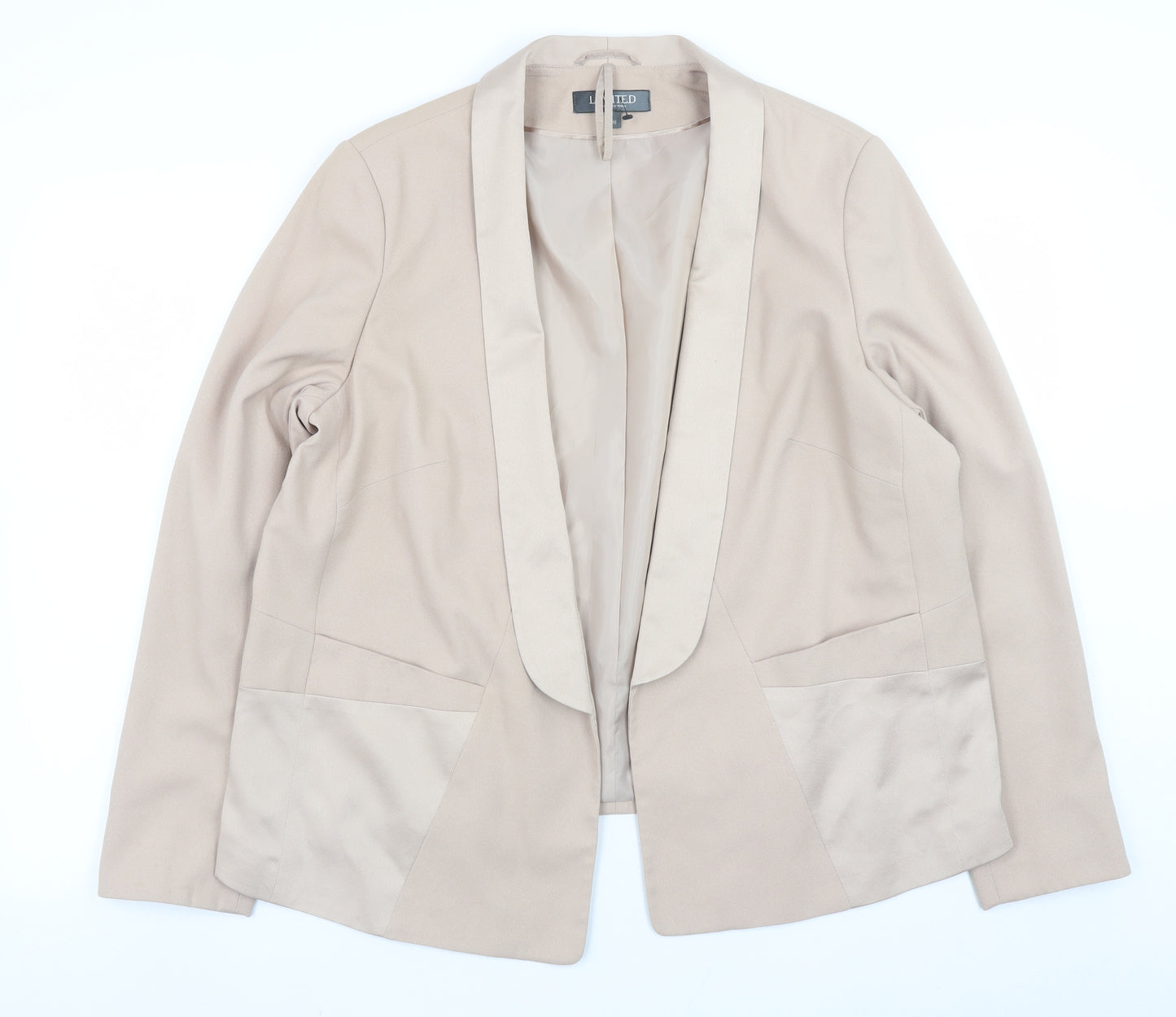 Marks and Spencer Women Beige Size 18 Blazer Jacket Lined Twill