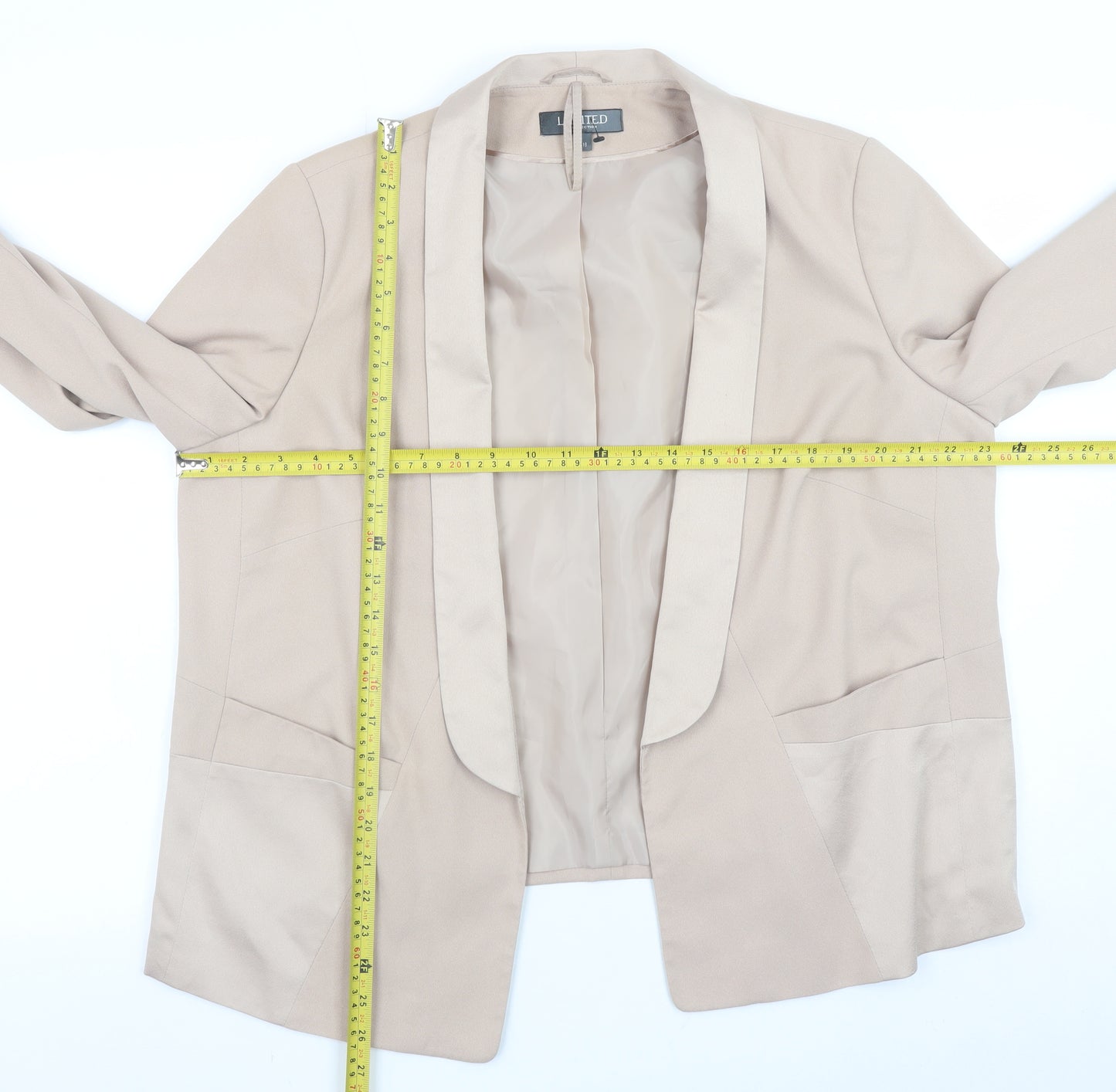 Marks and Spencer Women Beige Size 18 Blazer Jacket Lined Twill
