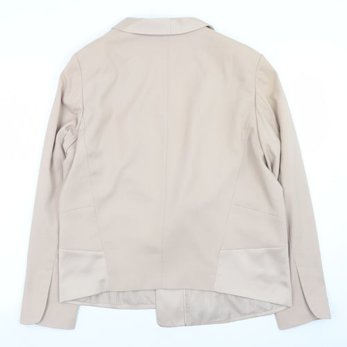 Marks and Spencer Women Beige Size 18 Blazer Jacket Lined Twill
