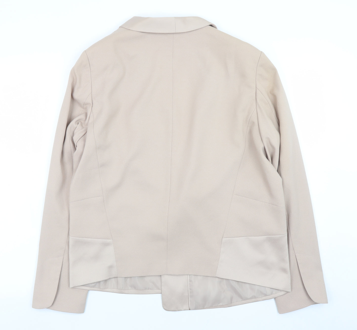 Marks and Spencer Women Beige Size 18 Blazer Jacket Lined Twill