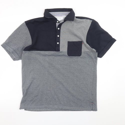 THE SHOP TK Men's Grey Colourblock Polo Shirt XL