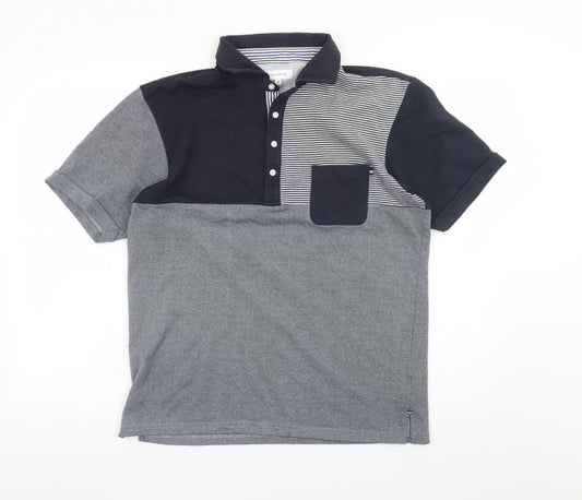 THE SHOP TK Men's Grey Colourblock Polo Shirt XL