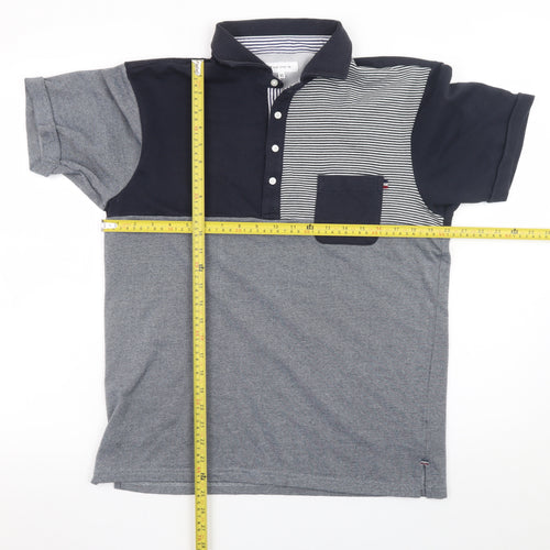 THE SHOP TK Men's Grey Colourblock Polo Shirt XL