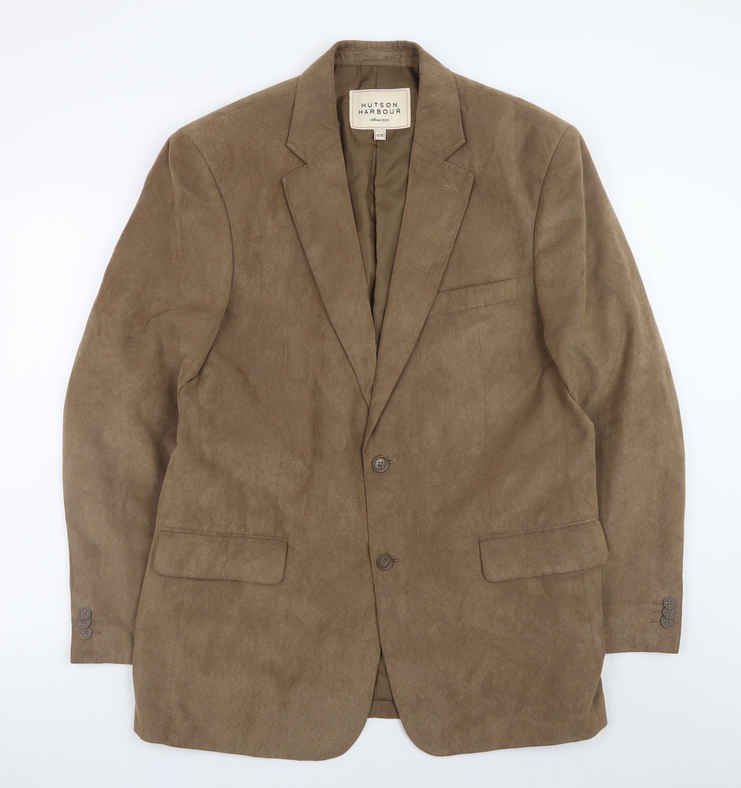 Hutson Harbour Men's Beige Polyester Blazer 42R Classic Fit