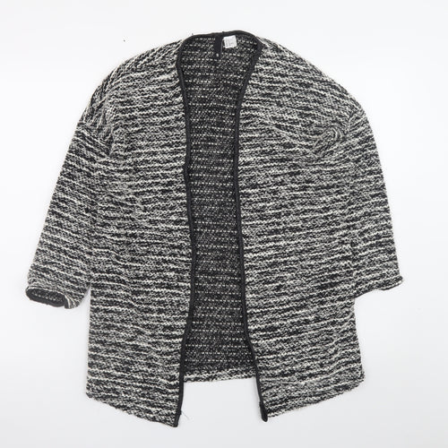 H&M Divided Women Black Knit Coatigan Size S Open Front