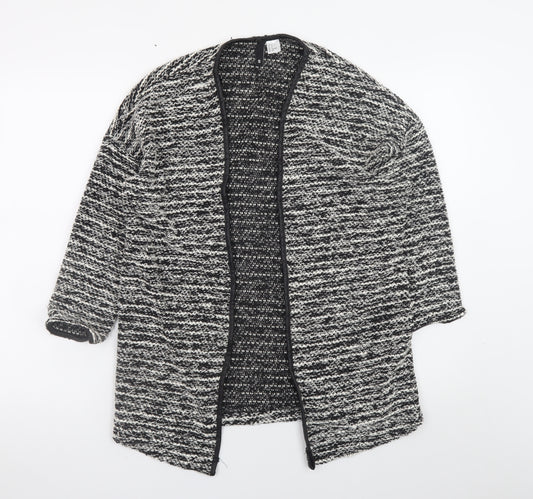 H&M Divided Women Black Knit Coatigan Size S Open Front