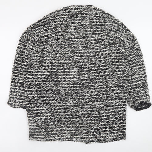 H&M Divided Women Black Knit Coatigan Size S Open Front