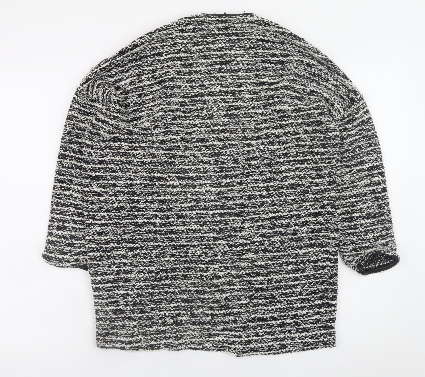 H&M Divided Women Black Knit Coatigan Size S Open Front