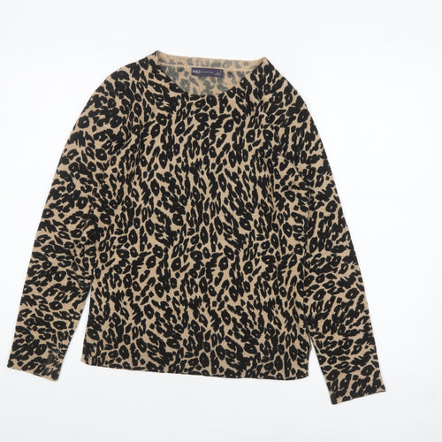 Marks and Spencer Women’s Beige Leopard Print Jumper Size 8