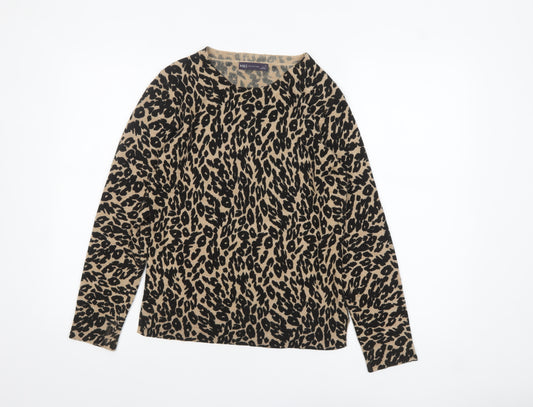 Marks and Spencer Women’s Beige Leopard Print Jumper Size 8
