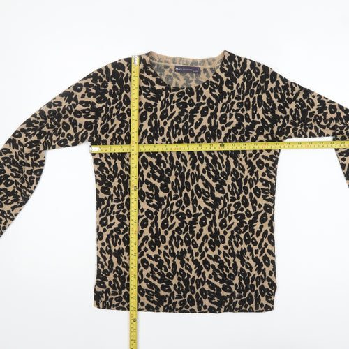 Marks and Spencer Women’s Beige Leopard Print Jumper Size 8