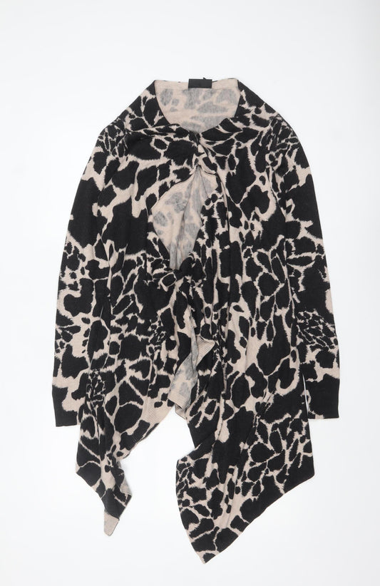 Wallis Women’s Beige Black Animal Print Wrap Cardigan M