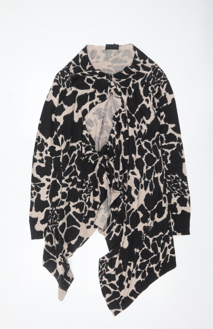 Wallis Women’s Beige Black Animal Print Wrap Cardigan M