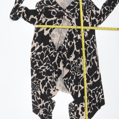 Wallis Women’s Beige Black Animal Print Wrap Cardigan M