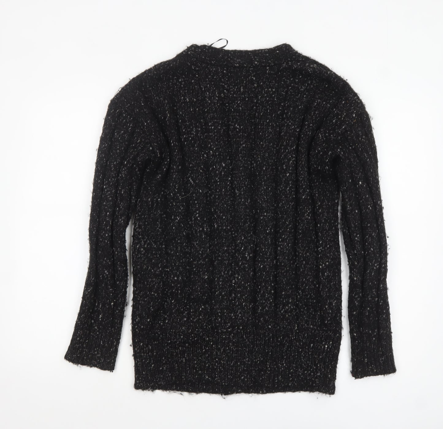 Marks and Spencer Womens Black Chunky-Knit Button Cardigan XS