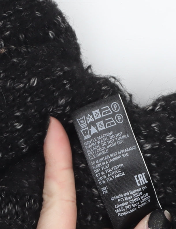 Marks and Spencer Womens Black Chunky-Knit Button Cardigan XS