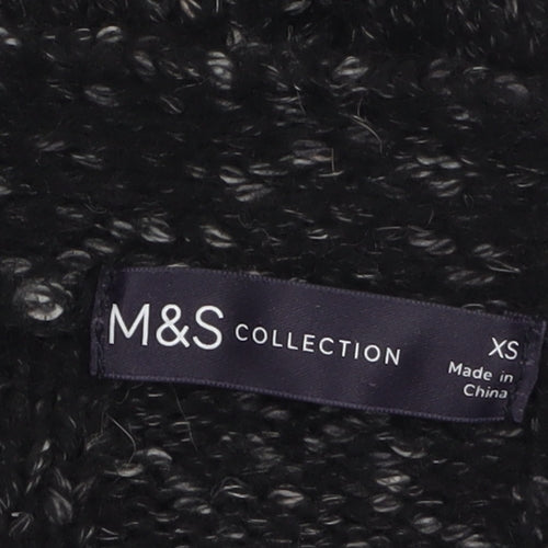 Marks and Spencer Womens Black Chunky-Knit Button Cardigan XS