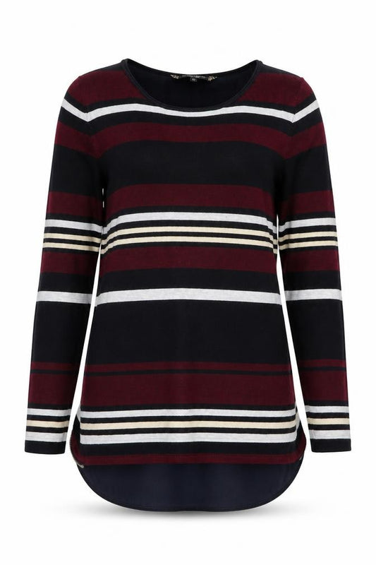 Front view of Principles by Ben de Lisi Women's Black Stripe, size 12, jumper