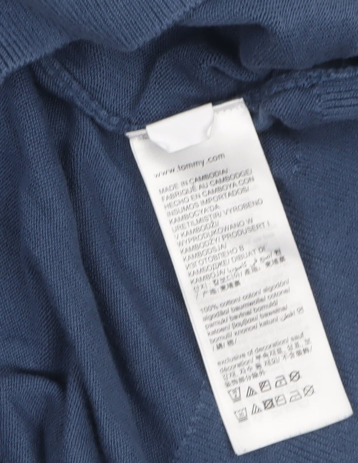 Tommy Hilfiger Men's Blue XL Cotton Half Zip Jumper