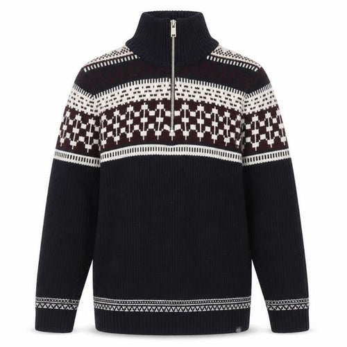 Marks and Spencer Men’s Blue Fair Isle 1/2 Zip Cotton Blend Jumper S