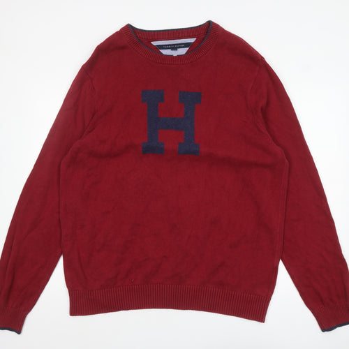 Tommy Hilfiger Men Red 2XL Crew Neck Pullover Jumper