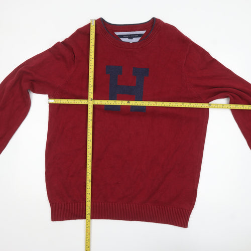 Tommy Hilfiger Men Red 2XL Crew Neck Pullover Jumper