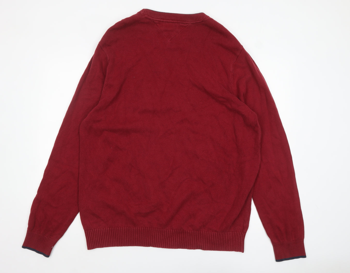 Tommy Hilfiger Men Red 2XL Crew Neck Pullover Jumper