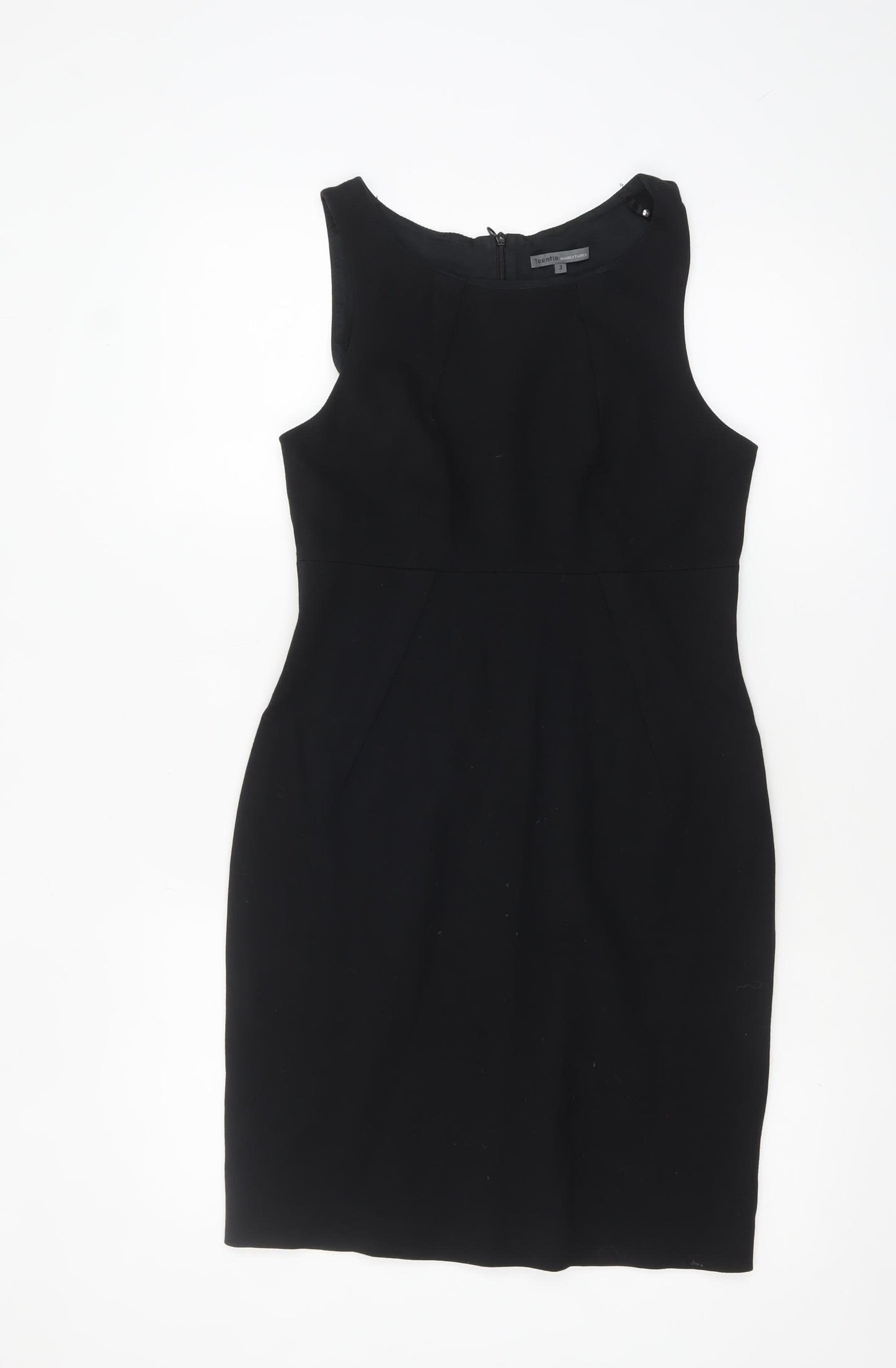 Teentlo Maurice Tarica Women's Black Size 10 Sheath Knee Length Dress