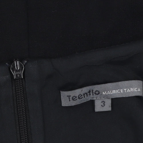 Teentlo Maurice Tarica Women's Black Size 10 Sheath Knee Length Dress