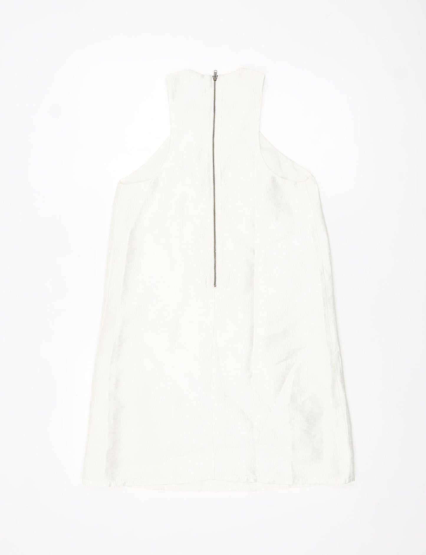 Topshop Women White Size 6 Sleeveless Beaded Shift Dress