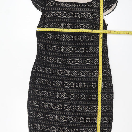Marks and Spencer Women Black Lace Sheath Dress Size 14