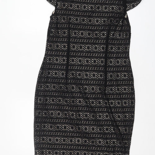 Marks and Spencer Women Black Lace Sheath Dress Size 14