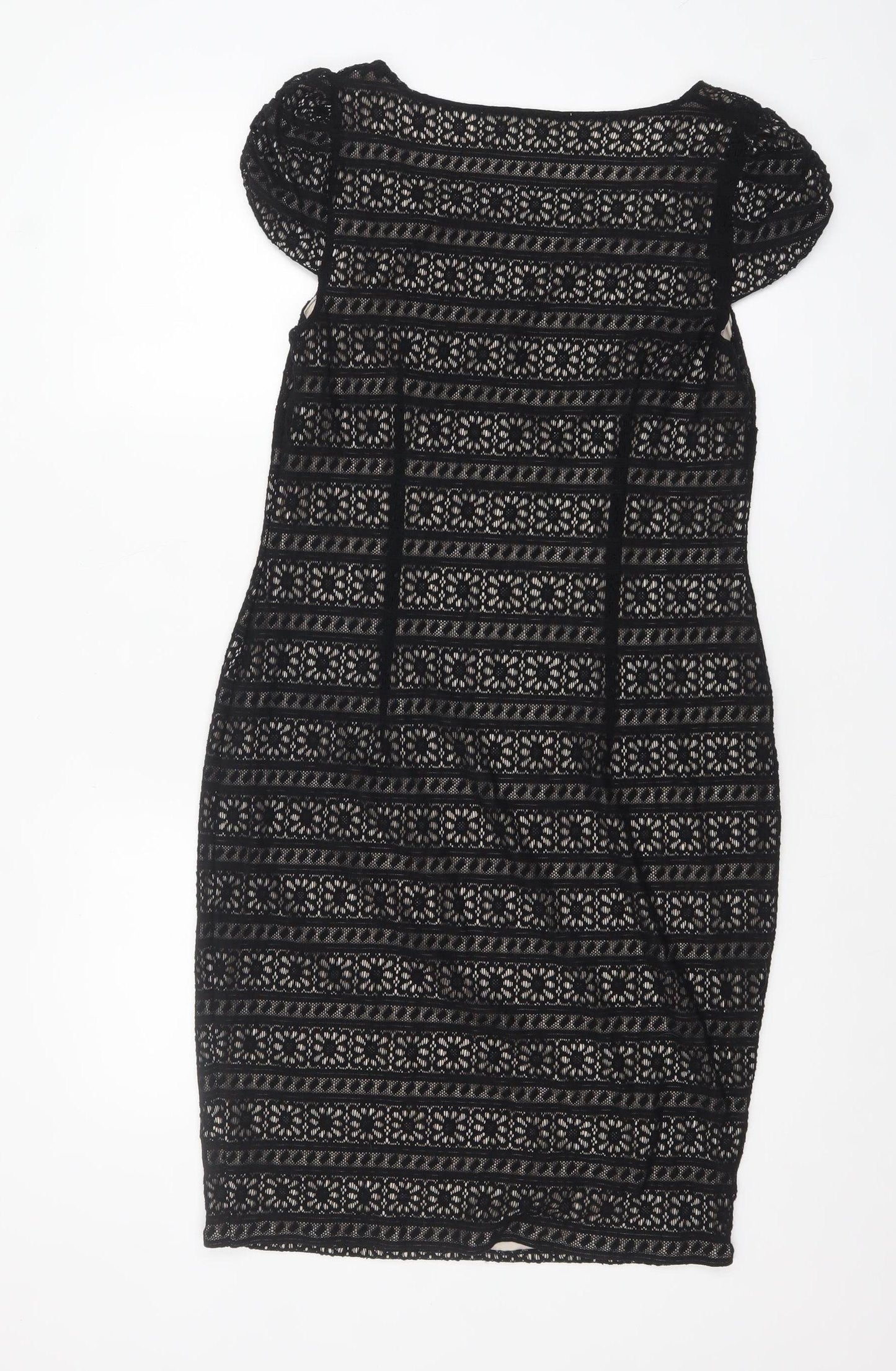 Marks and Spencer Women Black Lace Sheath Dress Size 14