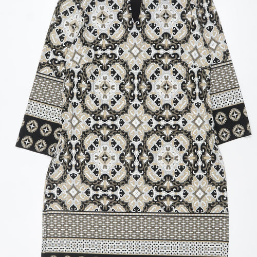 Roman Womens Multicoloured Geometric Shift Dress Size 14
