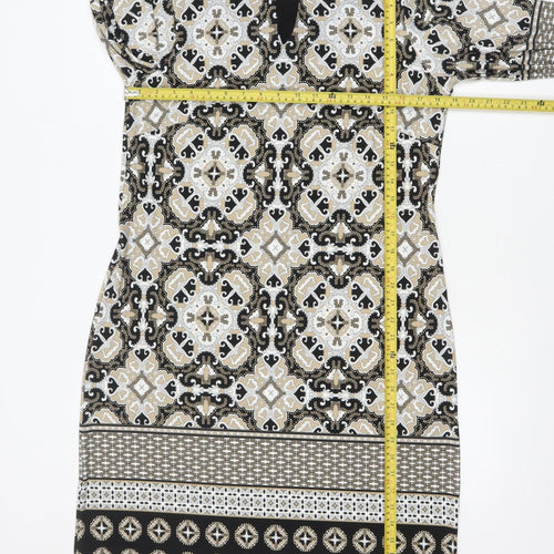 Roman Womens Multicoloured Geometric Shift Dress Size 14