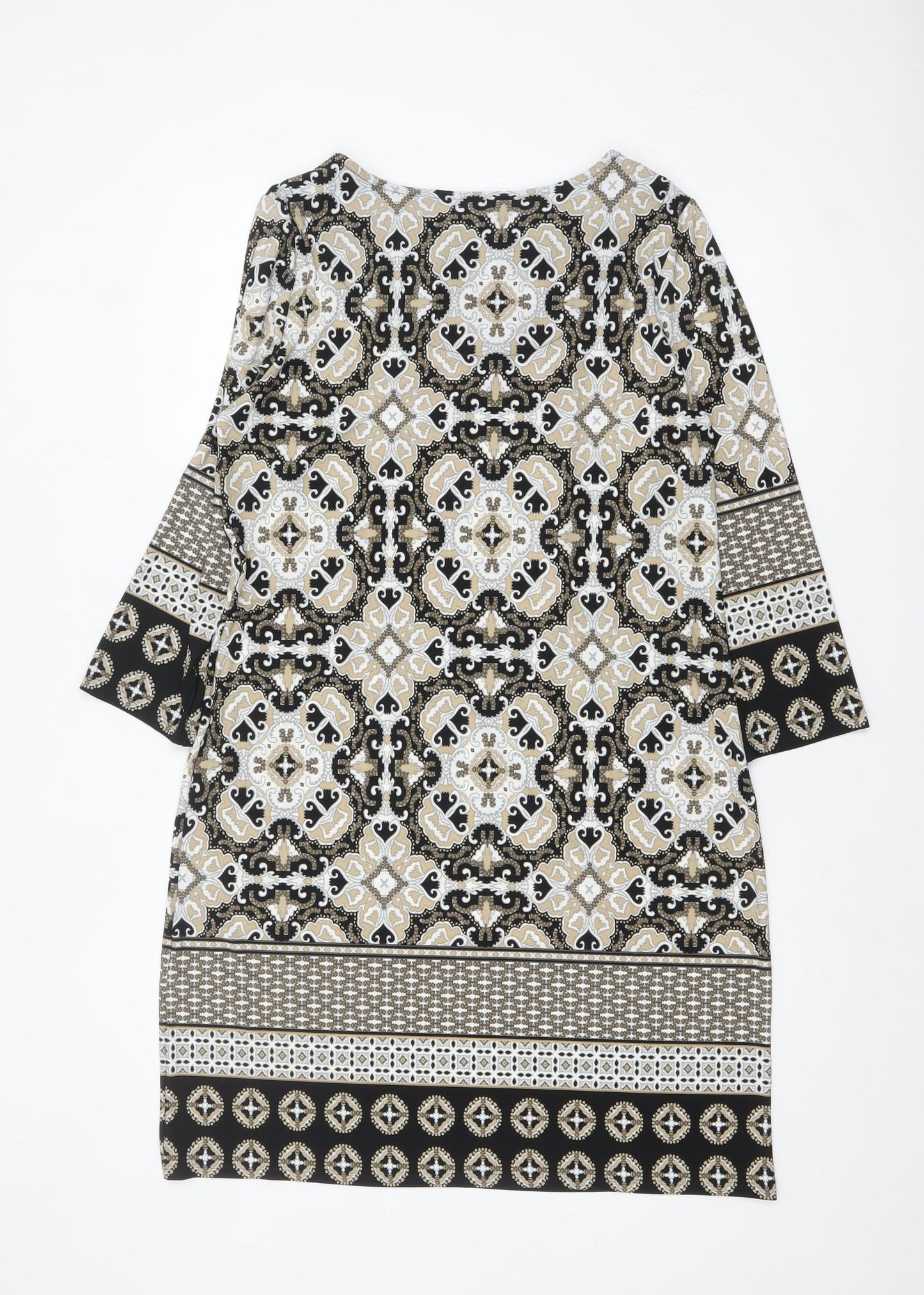 Roman Womens Multicoloured Geometric Shift Dress Size 14