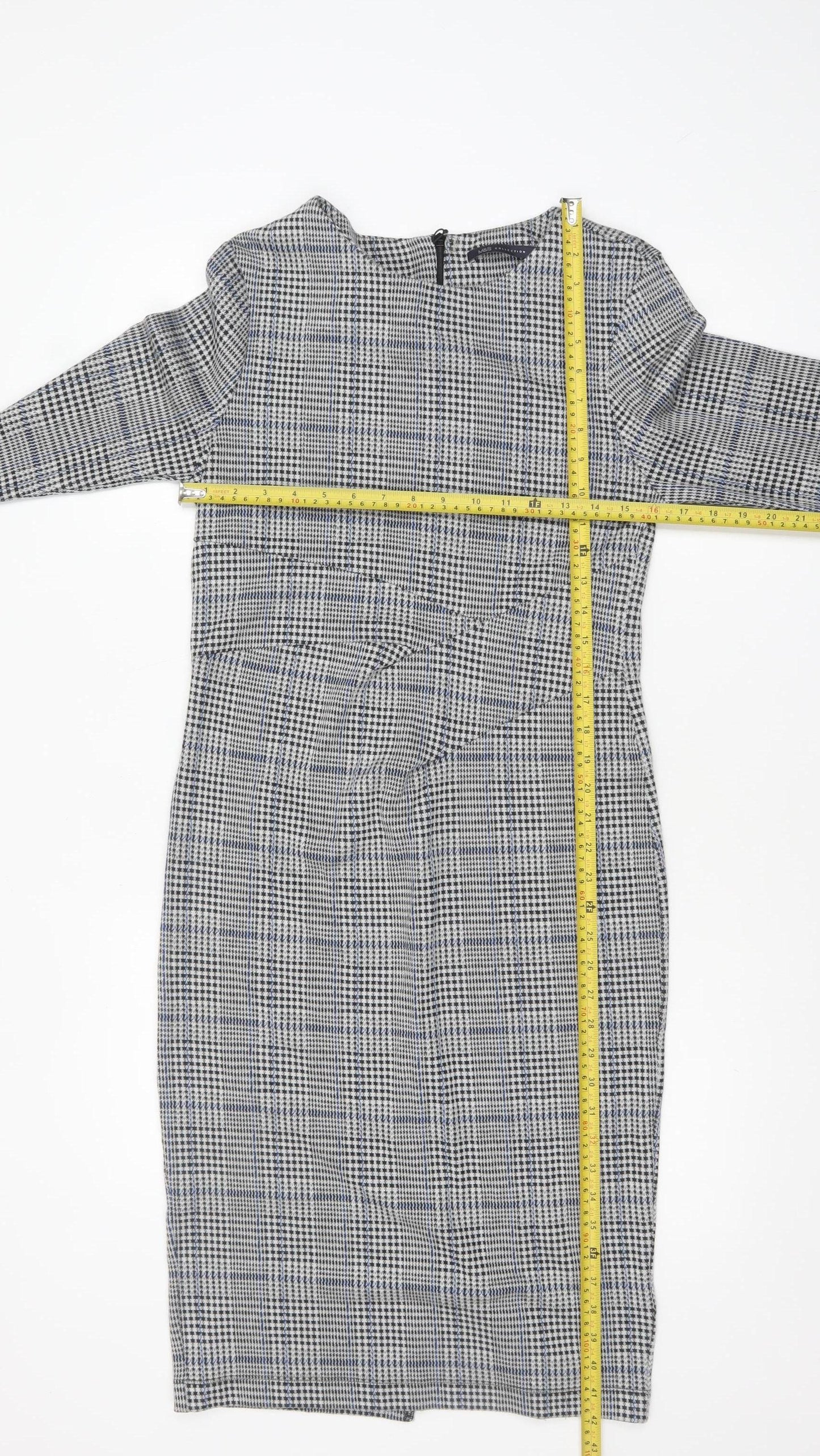 Marks and Spencer Women’s Grey Check Sheath Dress Size 10