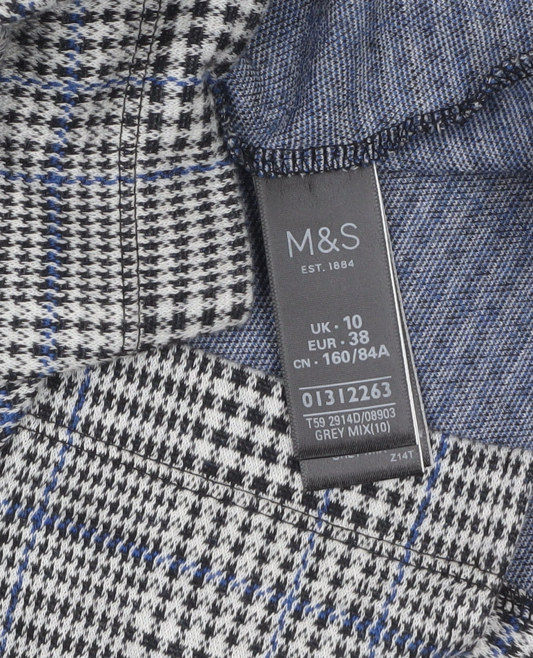 Marks and Spencer Women’s Grey Check Sheath Dress Size 10