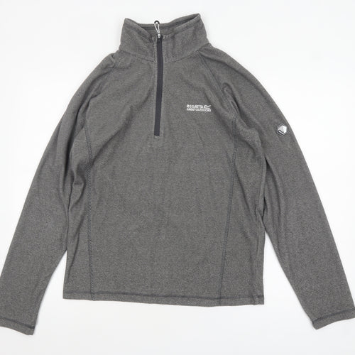 Regatta Mens Grey Half Zip Fleece Sweatshirt M Outdoor Pullover