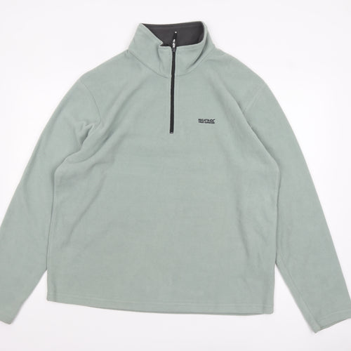 Regatta Men's Green XL Fleece 1/4 Zip Pullover Sweatshirt