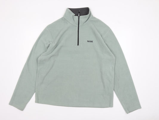 Regatta Men's Green XL Fleece 1/4 Zip Pullover Sweatshirt