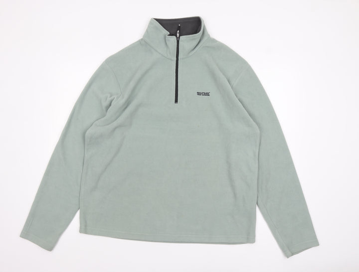Regatta Men's Green XL Fleece 1/4 Zip Pullover Sweatshirt
