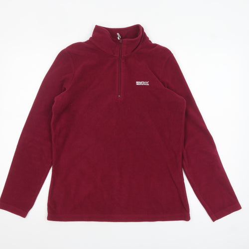 Regatta Great Outdoors Women's Red 1/2 Zip Fleece Sweatshirt UK 10