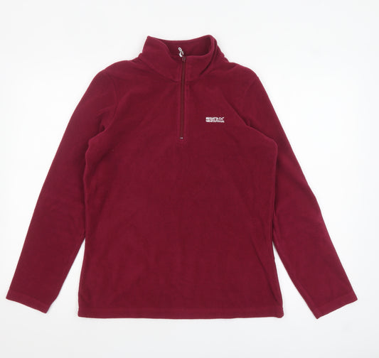 Regatta Great Outdoors Women's Red 1/2 Zip Fleece Sweatshirt UK 10