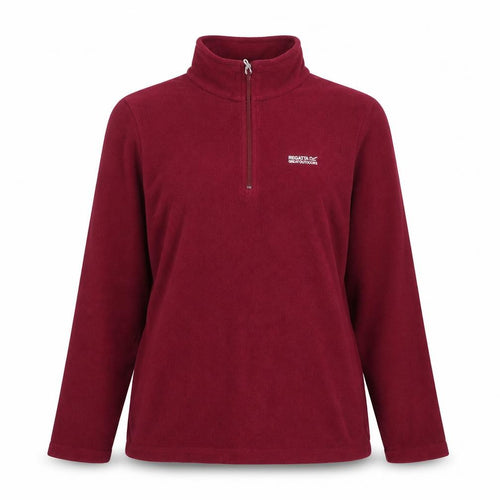 Regatta Great Outdoors Women's Red 1/2 Zip Fleece Sweatshirt UK 10