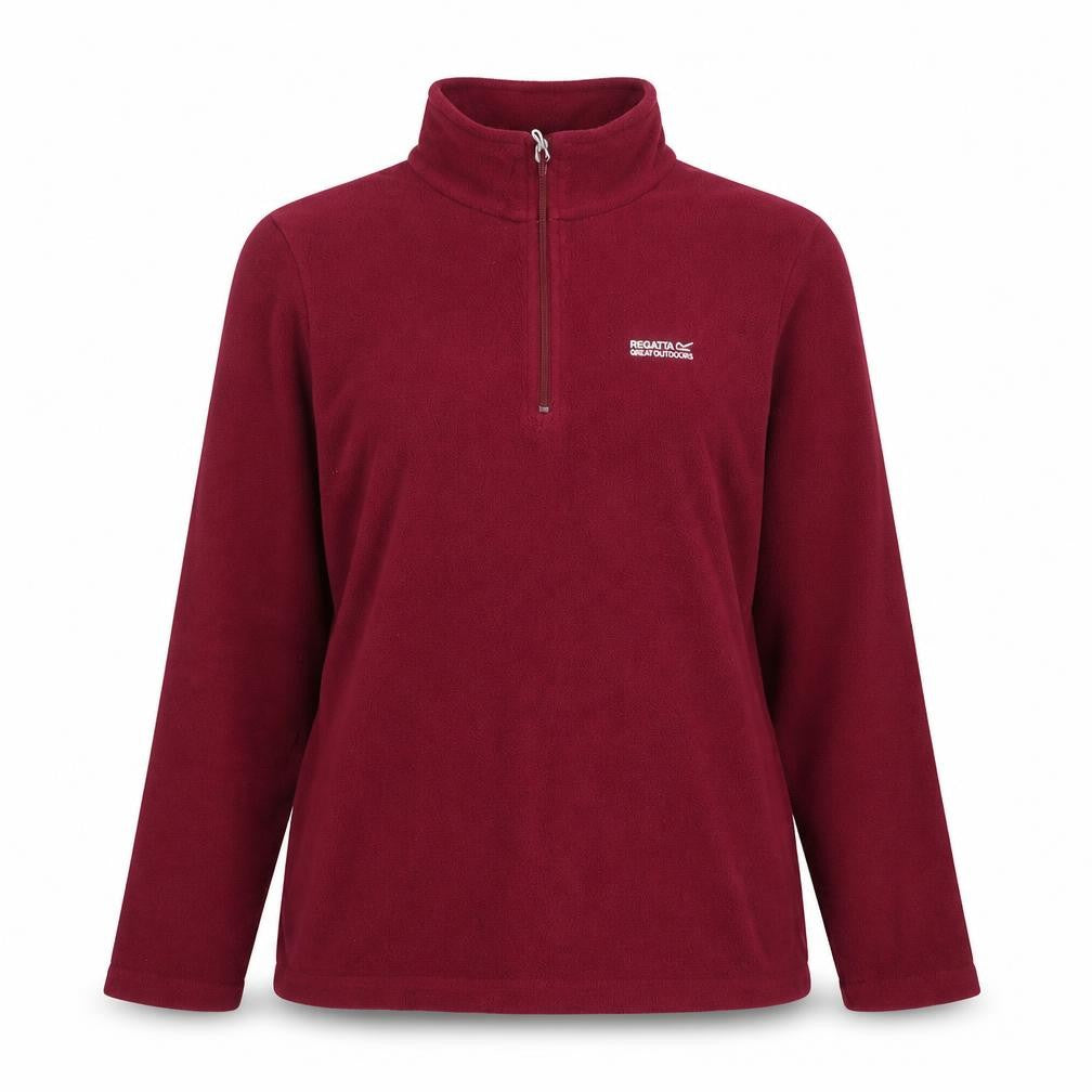 Regatta Great Outdoors Women's Red 1/2 Zip Fleece Sweatshirt UK 10